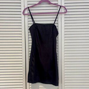 PrettyLittleThing Elegant Black Silk Mini Dress NWT